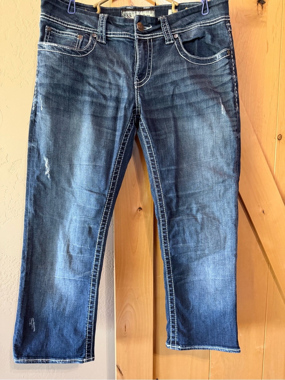 BKE Women's Relaxed Dark Blue Washed Jeans